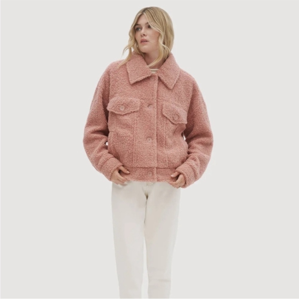 Noize Miley Women's Short Length Faux Sherpa Small Pink